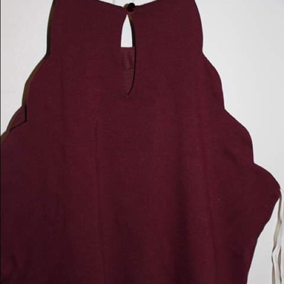 Burgundy mini dress with crystals - Picture 2 of 3